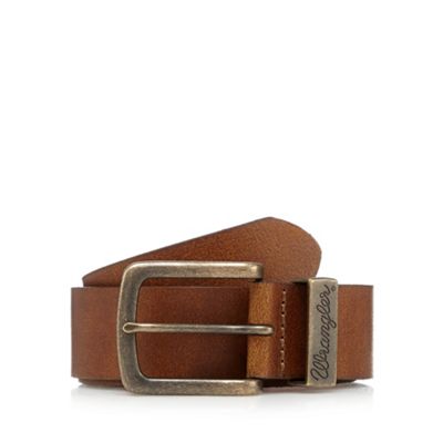 Wrangler Tan leather metal loop belt